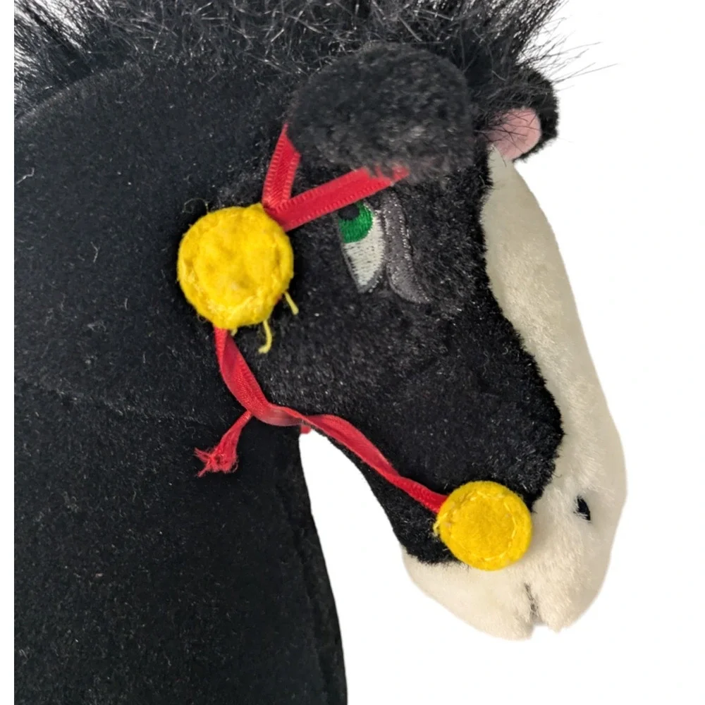 Vintage Disney Store Mulan Khan Horse Plush Stuffed Animal Black Large 17